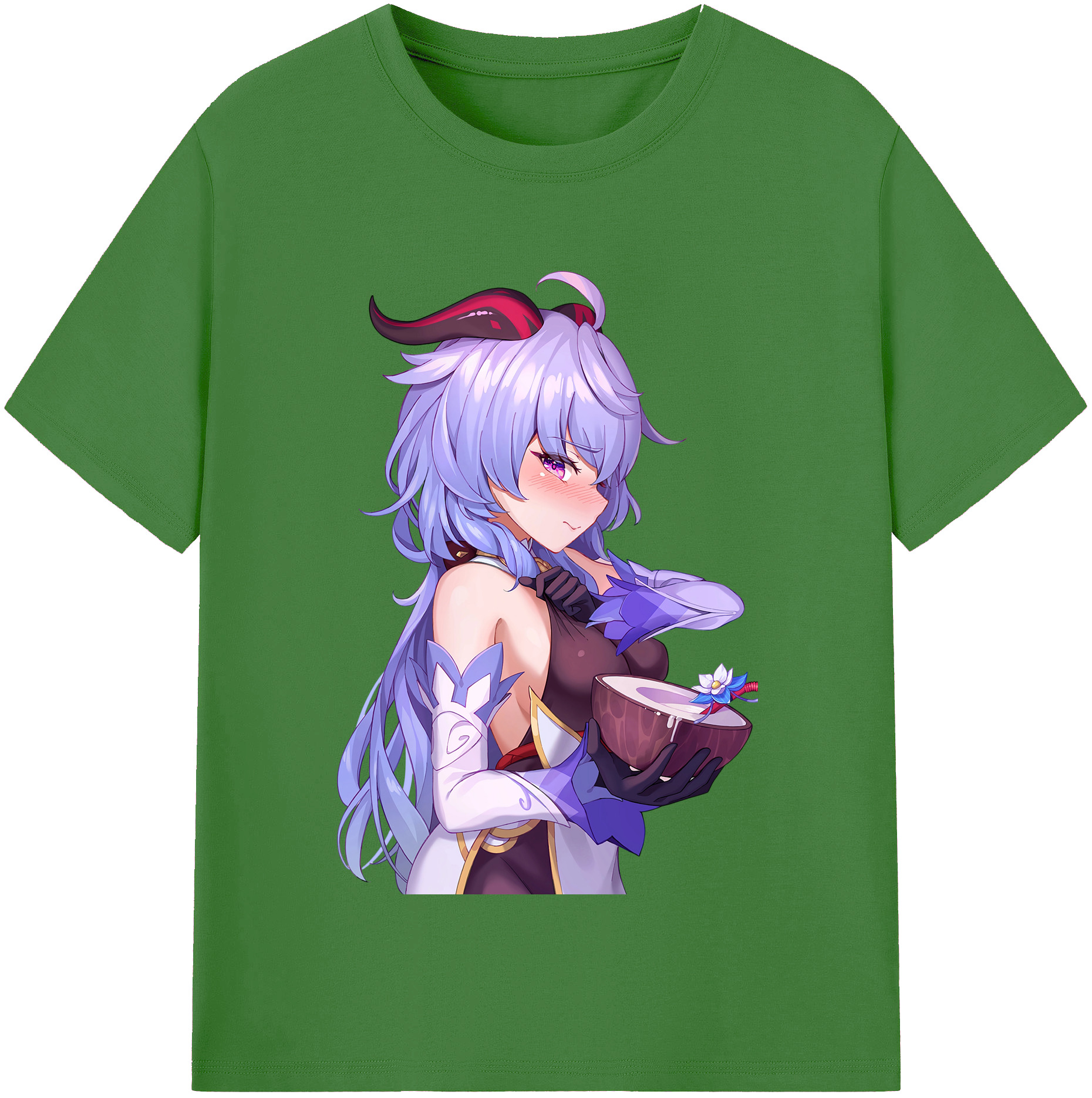 げんし神 甘雨 かんう genshin Ganyu レディースカジュアルプリントTシャツ（綿100％）